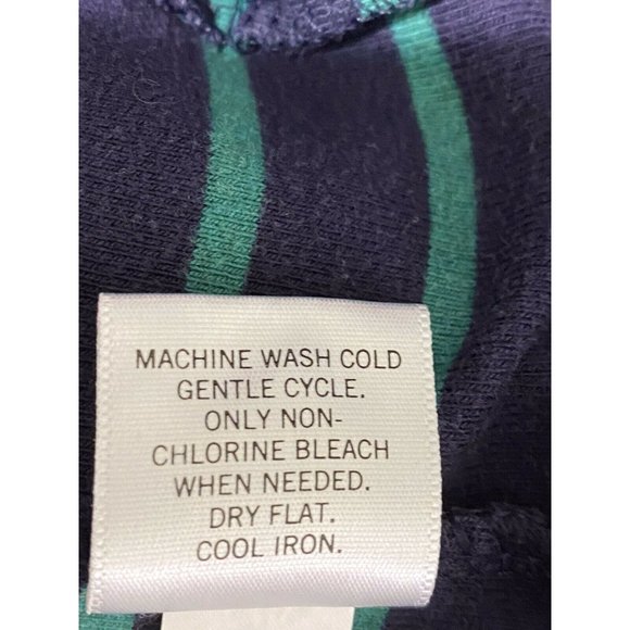 Banana Republic Outlet Ladies Size M Navy/Green Striped Cowl V Neck Pullover - Picture 8 of 10